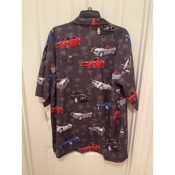 David Carey Originals Mustang Print Button-Up Short Sleeve Shirt Men's sz XL blk - Picture 12 of 14